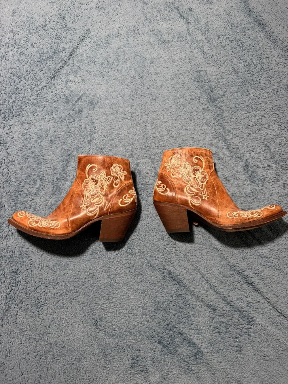 Shyanne Tan Embroidered Western Ankle Boots